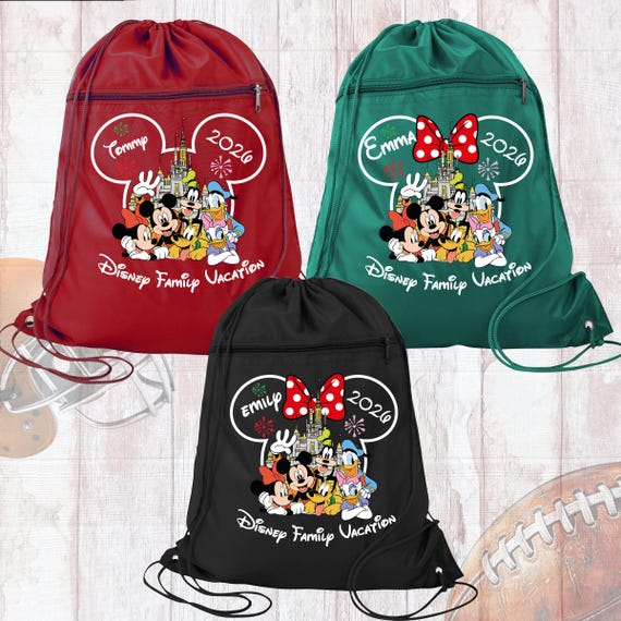 Personalized Disney Drawstring Bag Minnie Mickey Bag  display picture 1