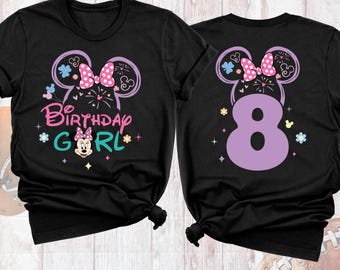 Personalized Disney Birthday Minnie Shirt, Disney 8th Birthday Girl Shirt, Disney Eight Birthday Shirt, 8 Year Old Disneyland Birthday Tee