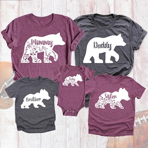 Family Bear Shirt, Mama Bear Shirt, Matching Bear Shirt, Papa Bear Tshirt, Brother Bear Shirt, Matching Family Bear Outfit, Custom Bear Tee image 1