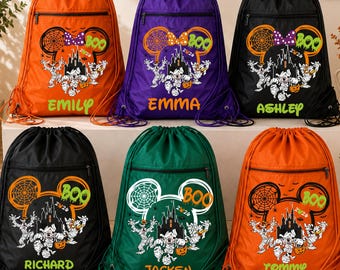 Disney Halloween Bag, Disney trick or treat bags, Custom Halloween bag, Halloween Drawstring Bags, Halloween Minnie Bag Halloween Mickey Bag