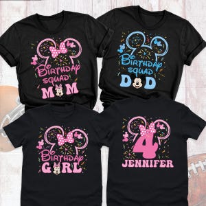 Minnie Mouse Birthday shirt Disney Girl Shirts, Disneyland Kids Birthday Tee, Fourth Birthday Outfit, Bday Family Tee My 4th Birthday Tshirt image 1
