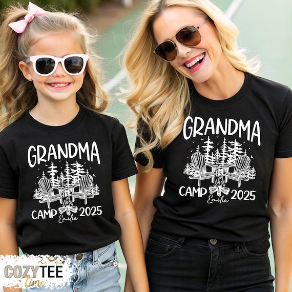 Custom Camp Grandma Family Shirts Camping Trip 2025 Shirt, Camp Family Outdoor Adventure Shirt, Camping Grandma T-shirt, Summer Camp Outfit