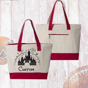 disney travel cosmetic pouch bag storage zippered canvas tote Disneyland Tote With Zipper