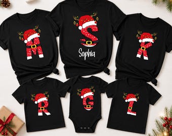 Christmas Shirt, Funny Christmas Tee, Monogrammed Santa Shirt Christmas Group Tee Xmas Shirt Matching Christmas Outfit, Family Christmas Tee