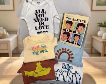 Here Comes the Sun Baby Shower Gift, Beatles Inspired Newborn Set, Classic Rock Present