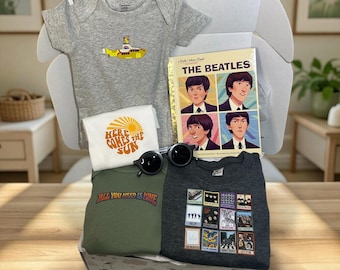 Cesta de regalo para bebé de The Beatles, paquete de regalo para amantes de la música a distancia.