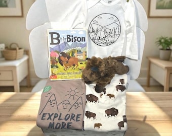 Bison Baby Shower Gift Set– National Parks, Gender Neutral 0-6M