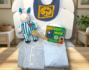 Goodnight Moon Baby Gift Set – Storybook, Plush Bunny, Sleepwear Bundle