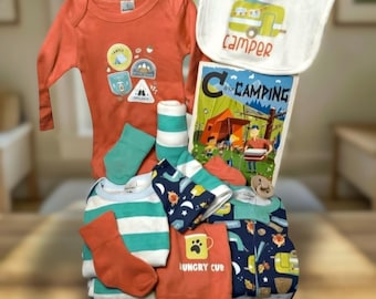 Camping Inspired Baby Gift Set | Curated "Happy Camper" Newborn Gift