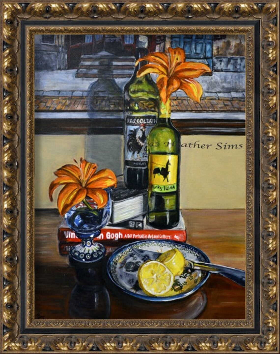 Polish Pottery Wine Art Still Life Artkitchen Artlarge Etsy