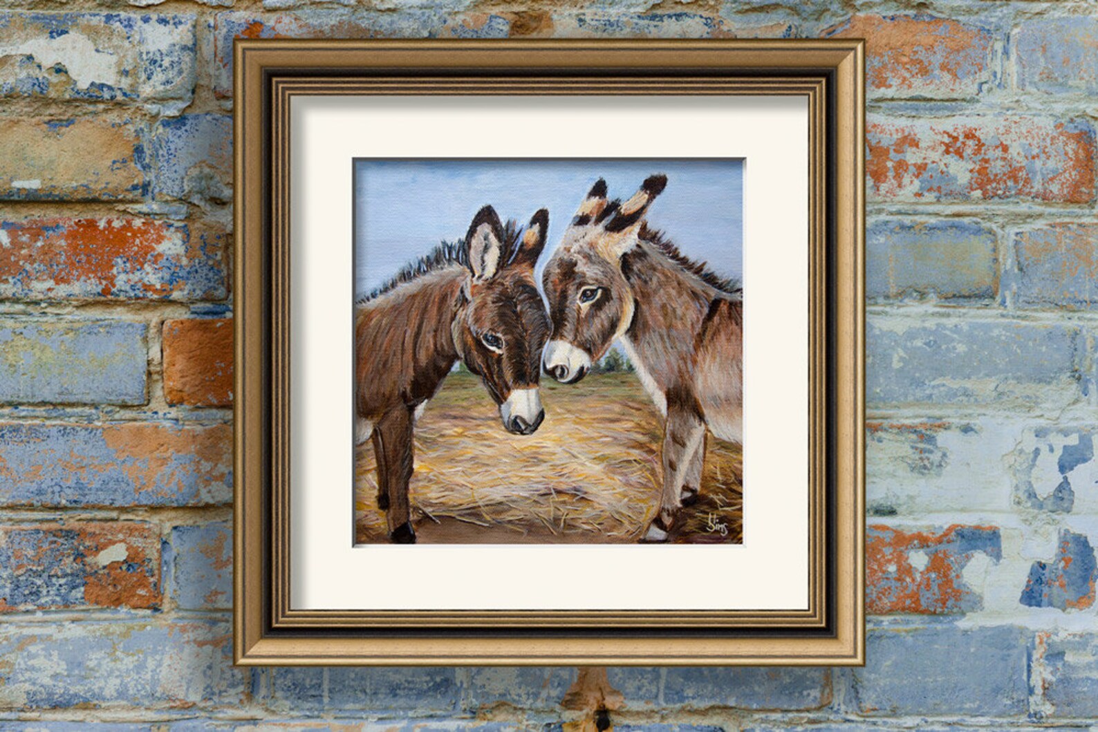 Donkey Print Farmhouse Decor Donkey Painting Reproduction Etsy