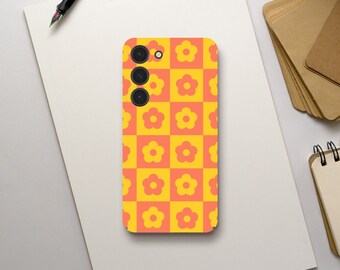 Retro Geometrical Flower Phone Case, Coquette and Preppy Aesthetic, Cute, Samsung Galaxy S23 S22 S21 S20 Ultra Plus