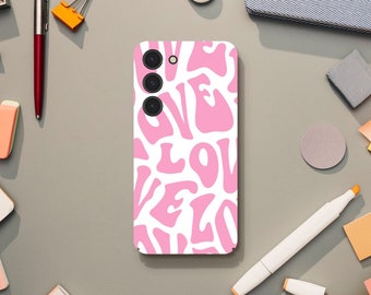 Coquette Aesthetic Phone Case, Preppy and Cute Pink Love Design, Samsung Galaxy S23 S22 S21 S20 Ultra Plus