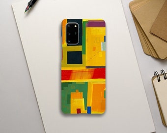 Abstract Modernism Aesthetic Phone Case, Vintage Yellow, Colourful, Samsung Galaxy S23 S22 S21 S20 Ultra Plus