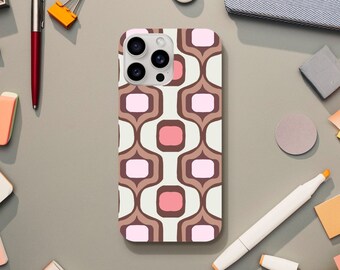 Retro 60s 70s Pastel Colour Phone Case, Preppy Coquette Aesthetic, iPhone 15 14 13 12 11 Pro Max Plus X