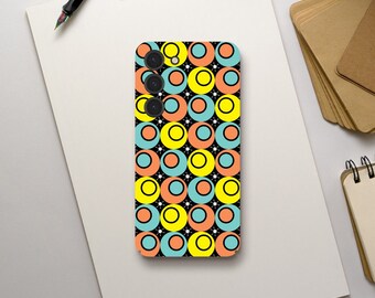 Retro Colourful Cute Aesthetic Phone Case, Geometrical Vintage Design, Samsung Galaxy S23 S22 S21 S20 Ultra Plus