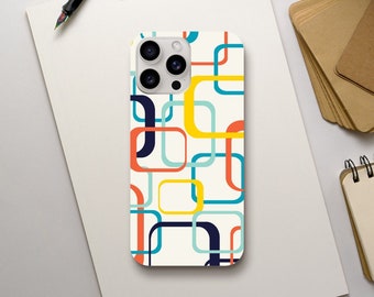 Vintage Minimalism Phone Case, Retro Eclectic Aesthetic, iPhone 15 14 13 12 11 Pro Max Plus X