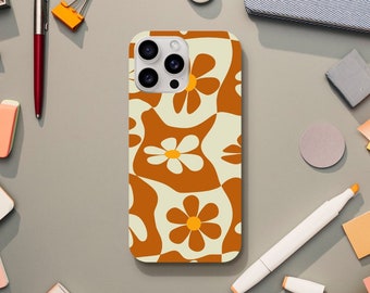 Retro Psychedelic Flower Power Phone Case, Cute Abstract Hippie Aesthetic, iPhone 15 14 13 12 11 Pro Max Plus X