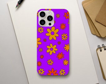 Vintage Floral Phone Case, Bright Coquette Aesthetic, Cute Purple, iPhone 15 14 13 12 11 Pro Max Plus X