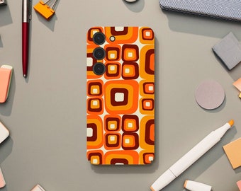 Retro Orange Design Phone Case, Vintage Cute Aesthetic, Samsung Galaxy S23 S22 S21 S20 Ultra Plus