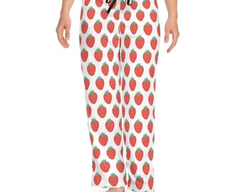 Women's Pajama Pants: Freshness and Comfort with Strawberry Print in White