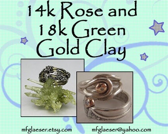 Half Order 18k Green Gold Clay and Half Order 14k Rose Gold Clay