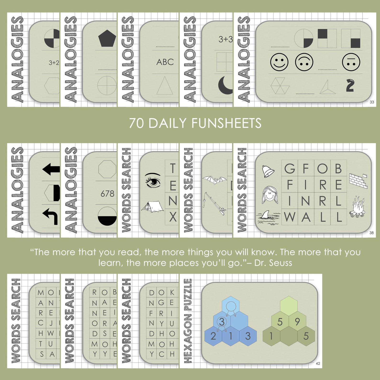Flashcard On Riddle Daily Funsheet | 70 Flashcard - Worksheet, Kids Activities, Brain ...