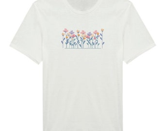 Klassisches Unisex-T-Shirt, Blumen/Wildblumen, Übergröße