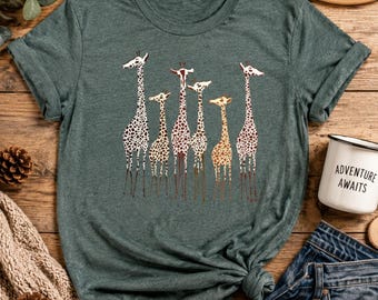 Giraffe Tshirt Safari Giraffe Shirt, Giraffe Lover Shirt Giraffe Safari Trip Shirts Animal Print Shirt, Cute Giraffe Shirt, Nature Life Tees