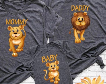 Family Lion Shirts Lion Matching Shirt, Lion Birthday Shirt Lion Theme Tshirt, Lion Mommy Baby Shirt Lion Dad Son Shirt Lion Baby Shower Tee