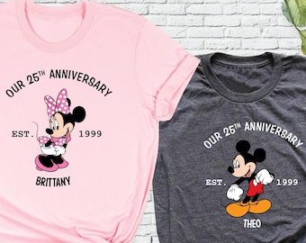 Disney Anniversary Couple Shirt Custom Matching Anniversary Tee, Anniversary Vacation Gift Shirt,Disney Trip Wife Husband Anniversary Tshirt