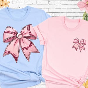 Softball Bow Shirt, Baseball Coquette Tees