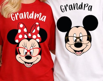 Disney Grandparents Shirt Minnie Grandma Shirt, Mickey Grandpa Shirt, Nana Papa Disney Matching Tee, Gigi Mimi Disneyland Family Trip Shirts