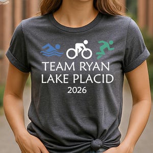 Custom Triathlon Shirts Swim Bike Run Tee, Triathlon Support Crew Shirt, Triathlon Team 2026 Shirt,  Triathlete Race Day Shirt, Sport Tshirt