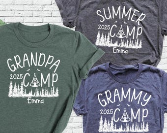 Grandparents Camp Shirt, Family matching camping shirts, Grandma Camp Shirt, Grandpa  Camp Shirts, Custom Summer camp shirt, 2026 camp shirt