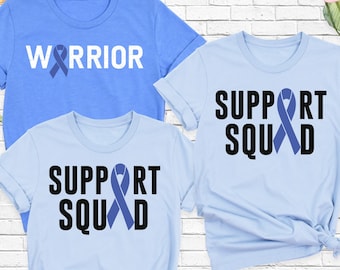 colon cancer shirt, support squad colon cancer shirt, colorectal cancer awareness shirt, colon cancer support shirt, dark blue ribbon shirt