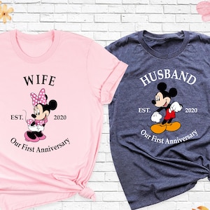 Disney Anniversary Shirt, Custom Wife Husband Couple Matching Disney Tee, Disney Wedding Anniversary Vacation Shirt, Anniversary Trip Shirt