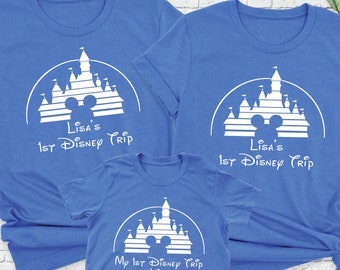Custom Disney Family Trip Shirts My First Disney Trip Shirt, Matching Disney Tee, Disney Family Shirt,Magic Kingdom Disneyworld Vacation Tee