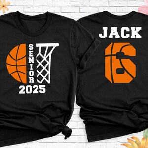 Custom Name Number Senior Night Basketball Tee Shirt, Basketball Player Tee, Senior Night Basketball Shirt, Senior Basketball Mom Dad Shirt