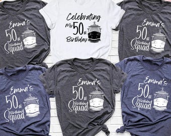 Celebrating My 50th Birthday Crew Squad Tee Shirts, Fifty Birthday Shirt, Birthday Group Shirt, Birthday Party Shirt, Birthday Crew Shirt
