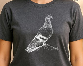 Pigeon Graphic T-Shirt Birding Tee, Bird Lover Tee, Bird Print Shirt, Funny Pigeon tees, Cool Bird Tee,  Pigeon Lover Tee, Pigeon Racing Tee