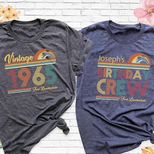 60th Birthday Crew Shirt, Vintage 1965 Birthday Tee, 60th Birthday Party Group Shirt, Vintage Birthday Family Shirt, 60th Birthday Squad Tee