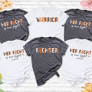 Multiple Sclerosis Awareness Shirt Her Fight is our Fight MS Warrior Tee, Orange Ribbon Fighter Tee, Motivational Tee, MS Support Squad Tee