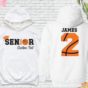 Custom Name Number Senior Night Basketball 2025 Sweatshirt, Senior Night Class Graduation Hoodie, Senior Basketball Player tees Long Sleeve