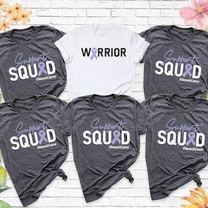 Stomach Cancer Support Squad Warrior Shirt, Esophageal Cancer Awareness Tee, Custom Periwinkle Ribbon Shirt, Stomach Cancer Support Team Tee
