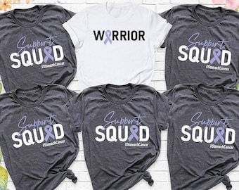 Stomach Cancer Support Squad Warrior Shirt, Esophageal Cancer Awareness Tee, Custom Periwinkle Ribbon Shirt, Stomach Cancer Support Team Tee