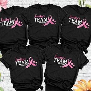 Breast Cancer Shirt, Pink Ribbon Shirt, Breast Cancer Team Shirt, Custom Breast Cancer Support family Tee, Breast Cancer support team shirts