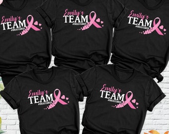 Breast Cancer Shirt, Pink Ribbon Shirt, Breast Cancer Team Shirt, Custom Breast Cancer Support family Tee, Breast Cancer support team shirts