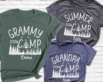 Grandparents Camp Shirt, Family matching camping shirts, Grandma Camp Shirt, Grandpa  Camp Shirts, Custom Summer camp shirt, 2026 camp shirt