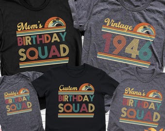 80th Birthday Squad Shirt Vintage 1946 Shirt, Custom Birthday Crew Tee, 80th Birthday Group Shirt, 80 Birthday Family Tee, Vintage Age Shirt